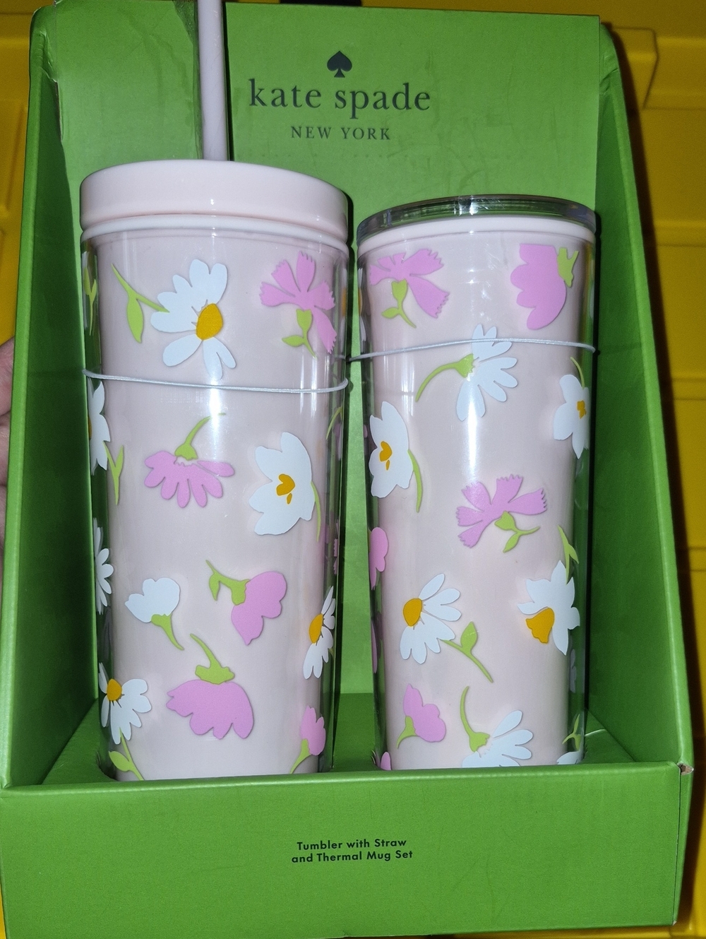 kate spade Pink Floral Double Tumbler Set NWT